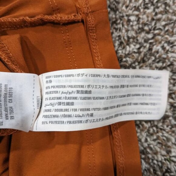 NWT *w/small flaws* Abercrombie and Fitch Button Down Long Sleeve Dress Orange - Picture 5 of 7